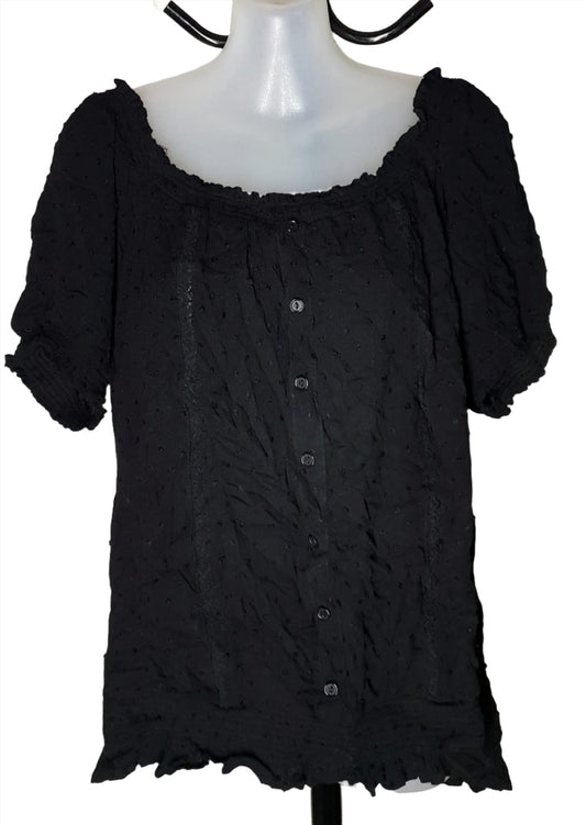 City Chic Medium - Black Off Shoulder Top