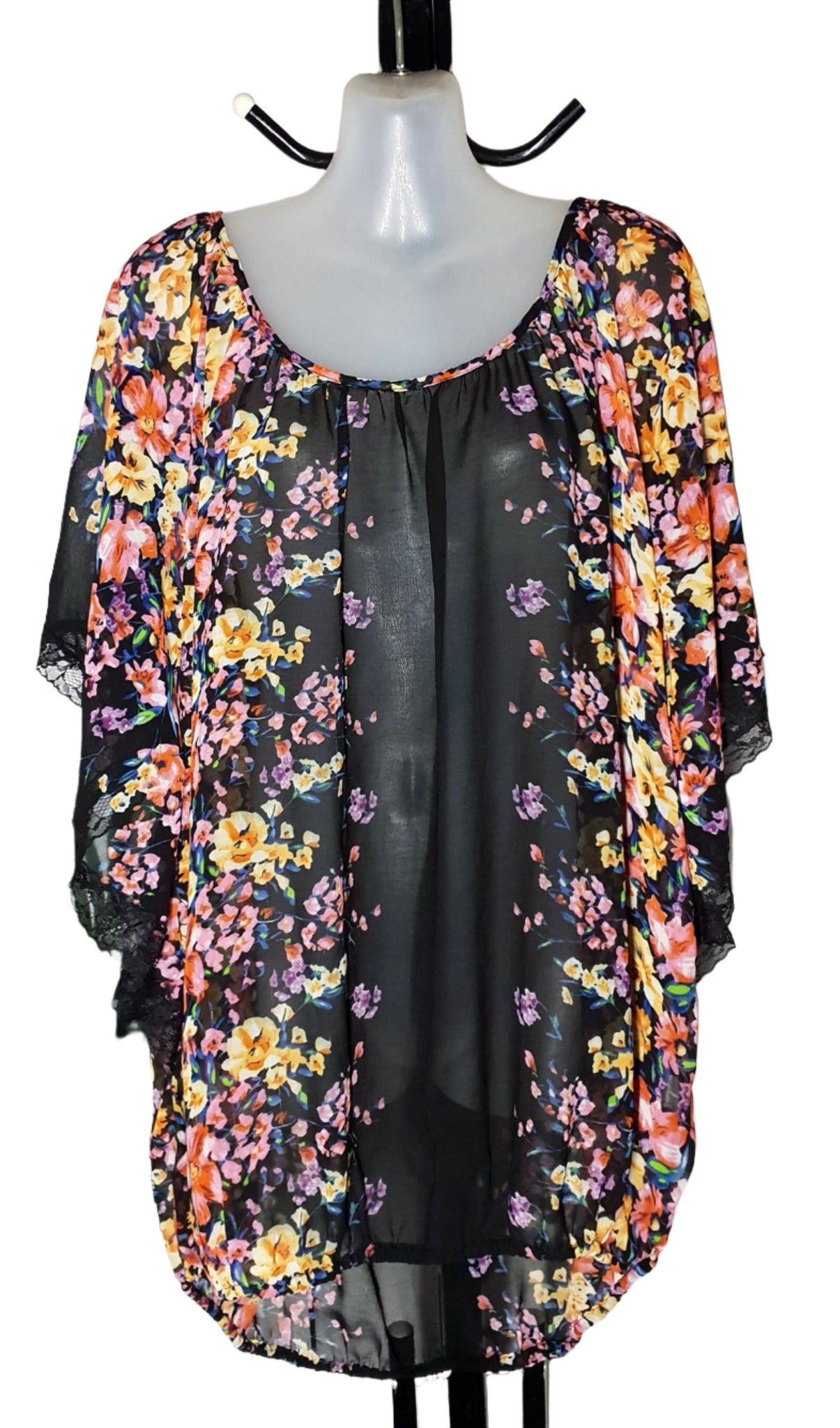 City Chic Medium - Sheer Floral Top