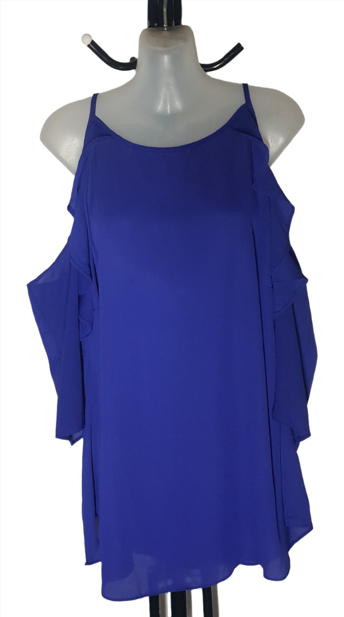 City Chic Medium - Purple Frill Detail Halter Neck Top