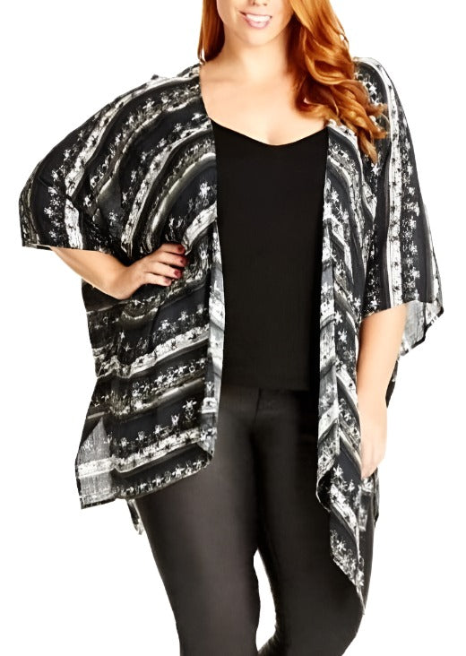 City Chic Medium - Black And White Cardigan - Brand New With Tags