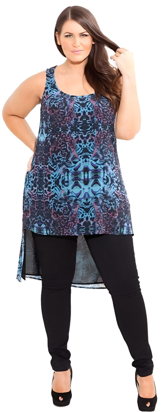 City Chic Medium - Hi Lo Chiffon Tunic Dress