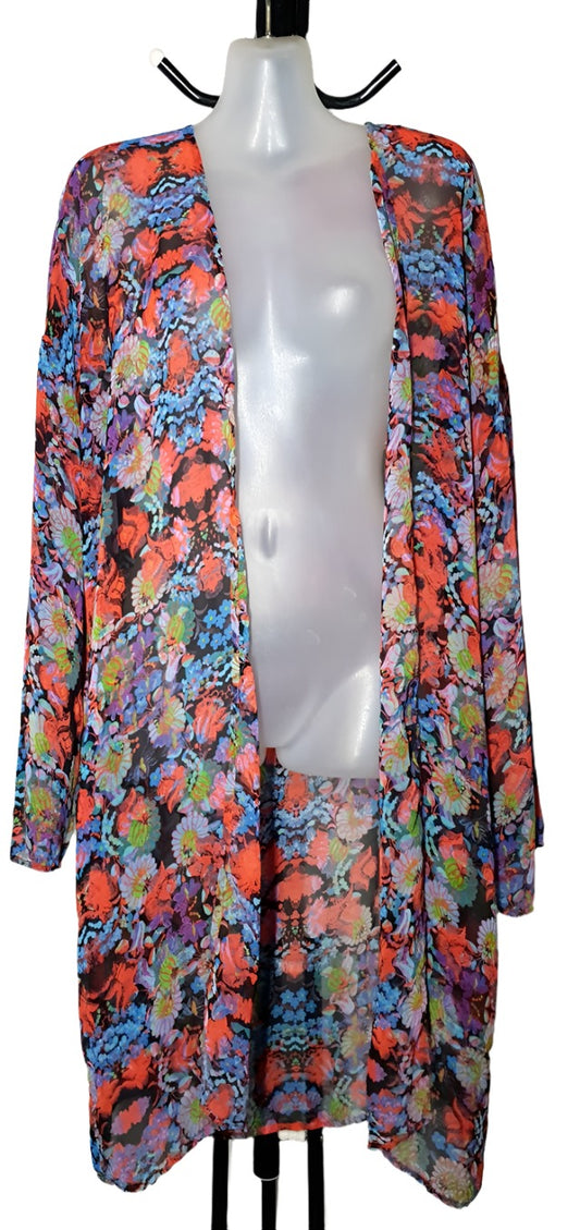 City Chic Small -  Lightweight Chiffon Longline Cardigan Jacket