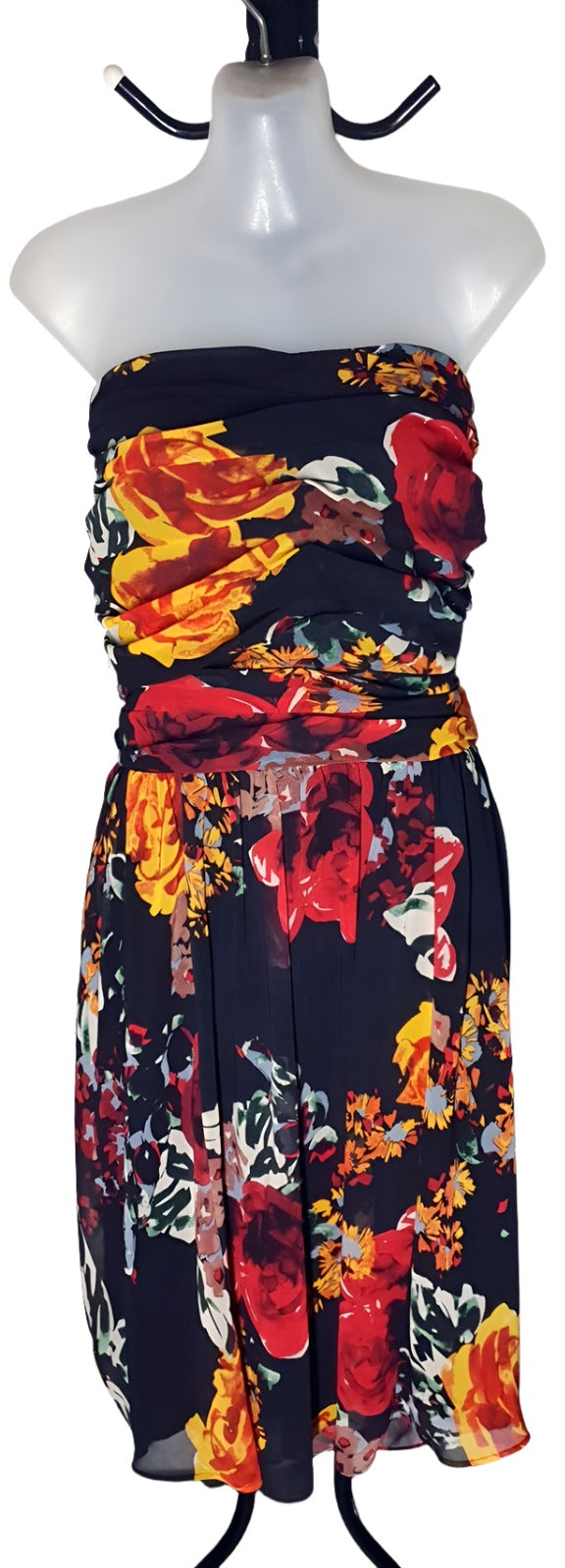 City Chic XL - Strapless Fireball Floral Fit And Flare Dress