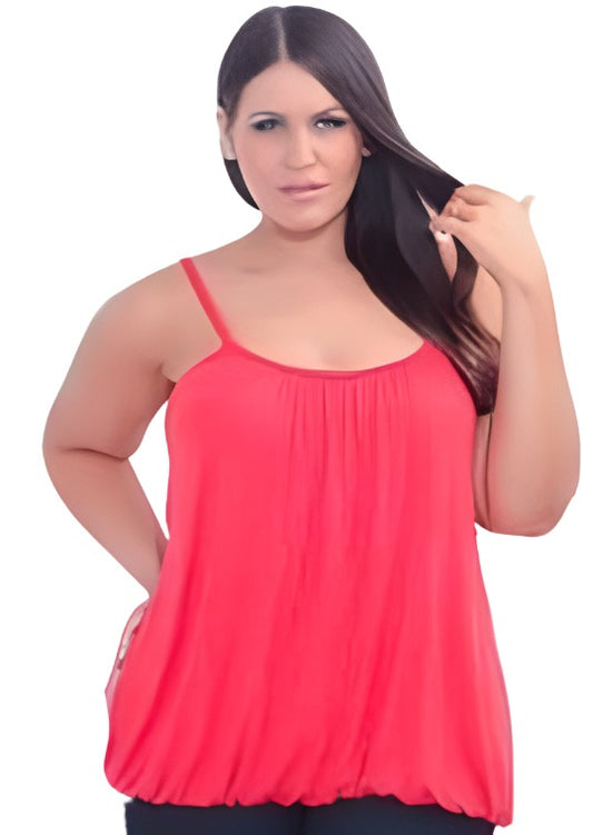 City Chic XS -  Pink Bubble Hem Cami Singlet Top