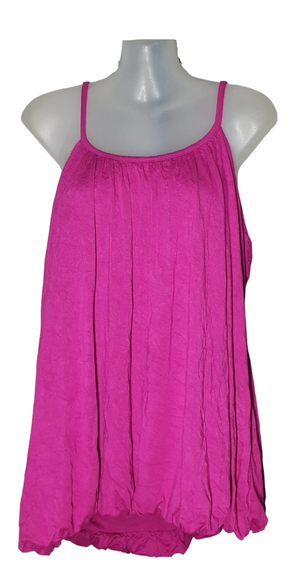 City Chic XS -  Pink Bubble Hem Cami Singlet Top