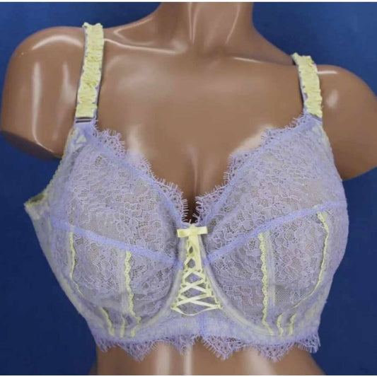 City Chic Medium - 18G - Purple & Yellow Lace Underwire Bra