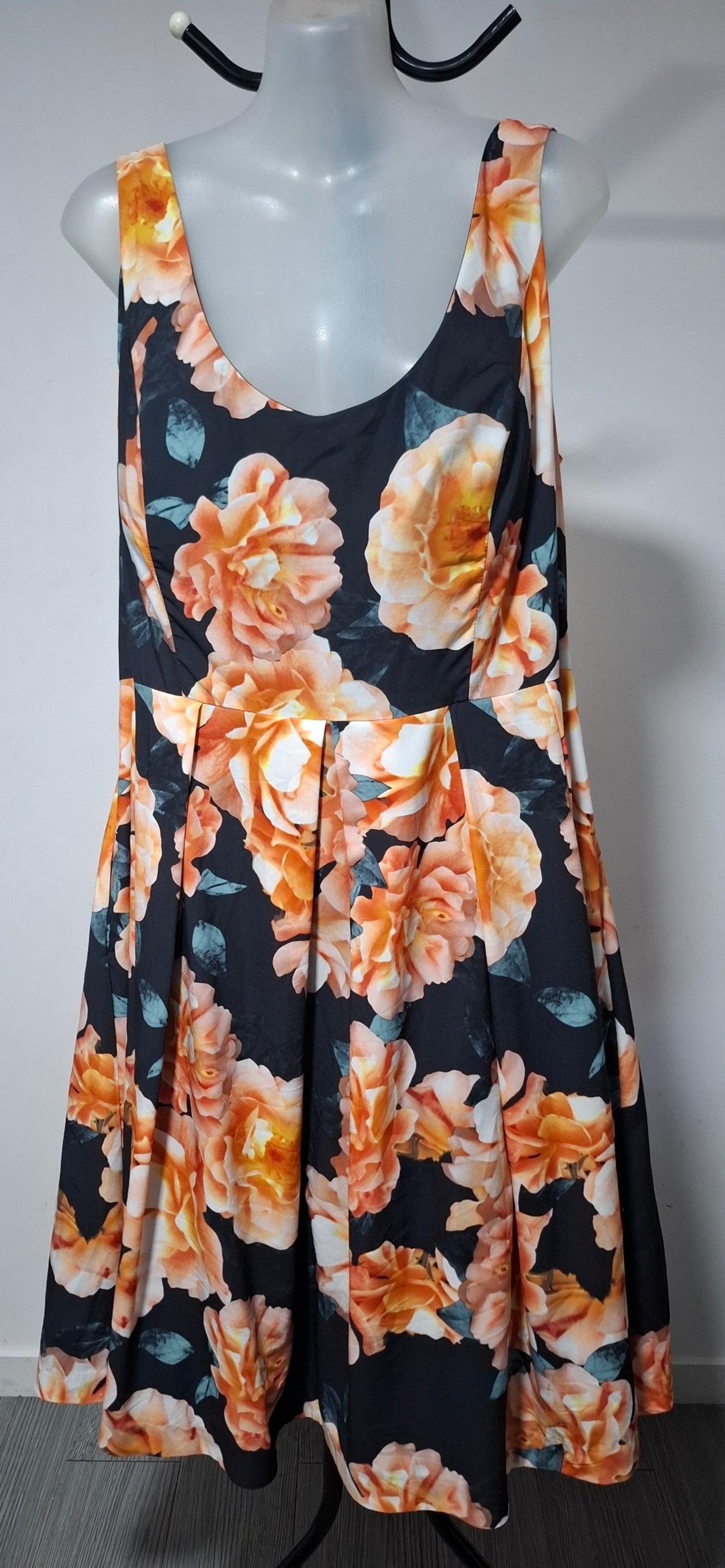 City Chic Small - Floral Fit & Flare Tulle Dress With Pockets