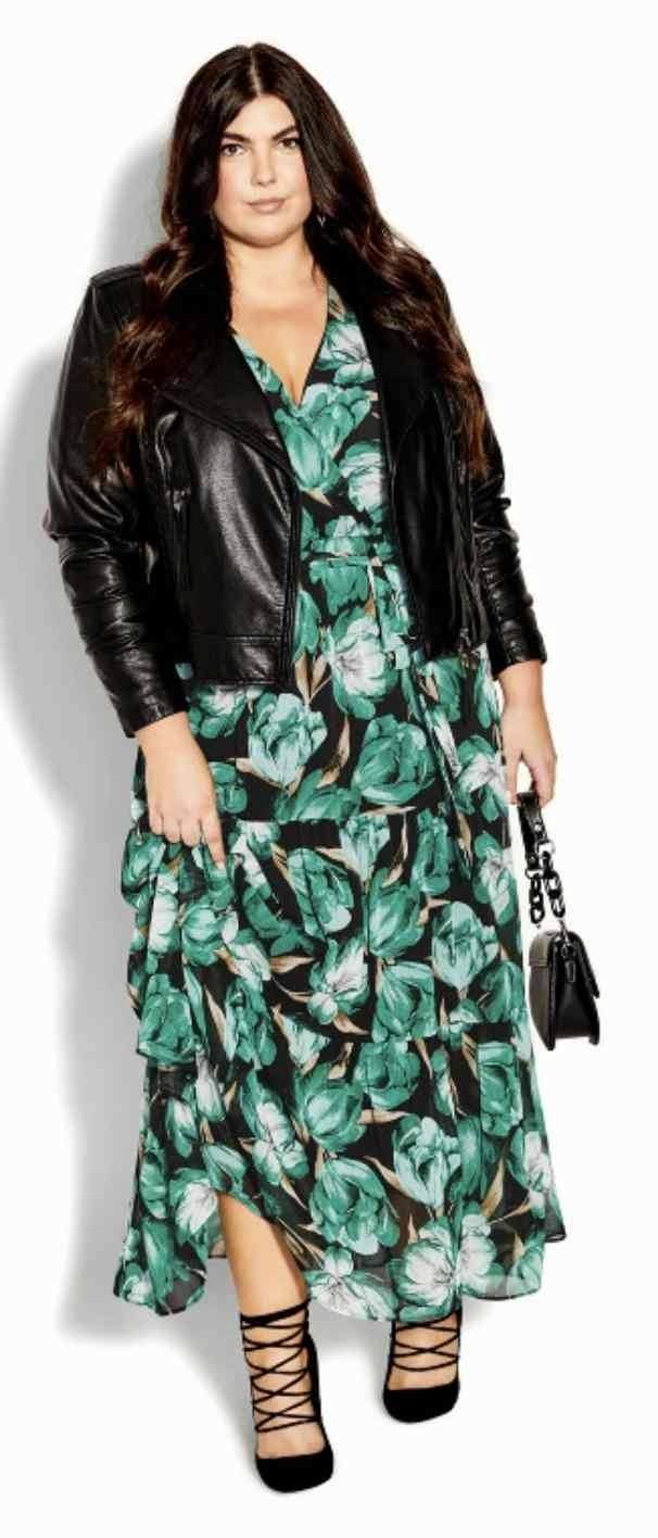 City Chic XS - Sleeved Maxi Dress With Tie