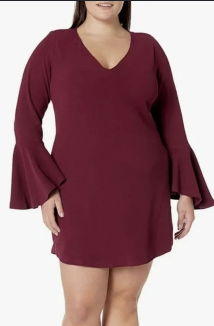 City Chic Large - Black Bell Sleeve Dress