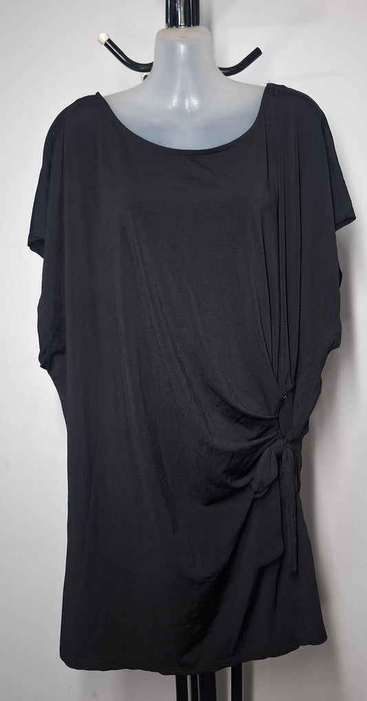 City Chic Large - Black Knot Front Top