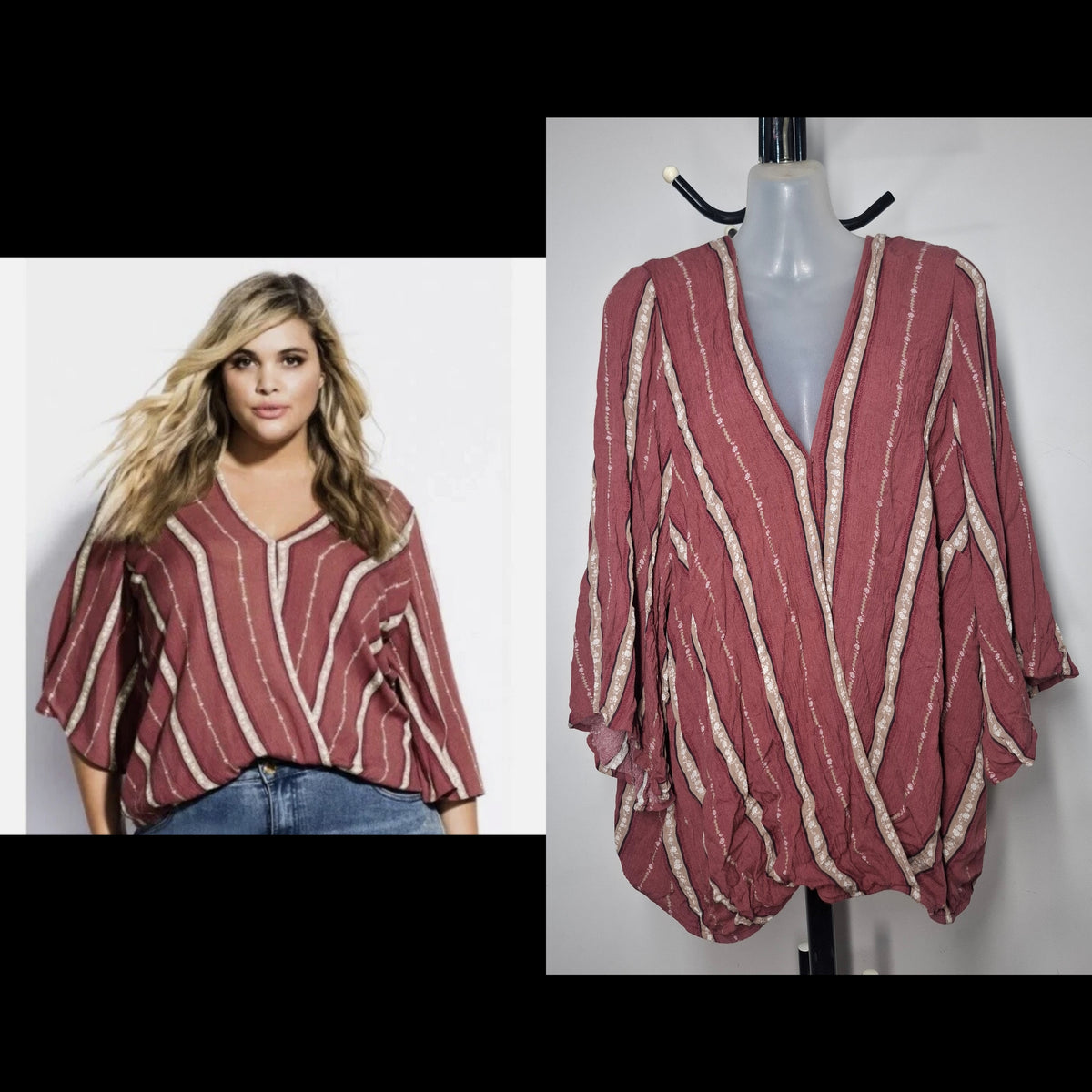 City Chic Large - Faux Wrap Top