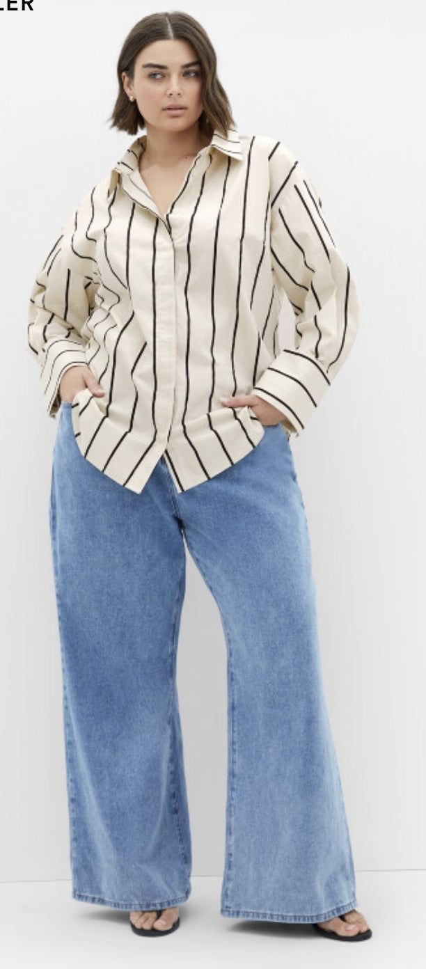 City Chic Medium - Cotton Button Up Office Attire Top