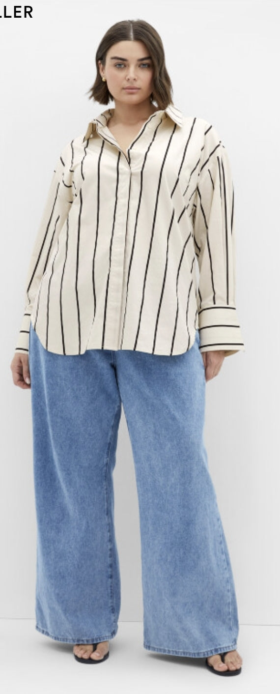 City Chic Medium - Cotton Button Up Office Attire Top