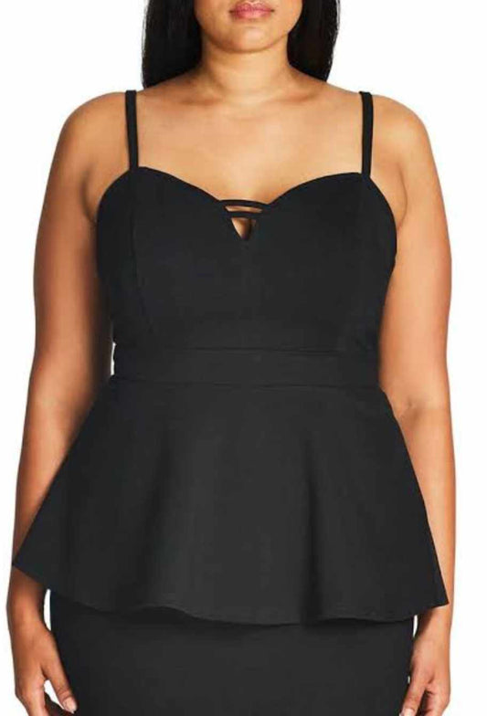 City Chic Small - RED Peplum Top
