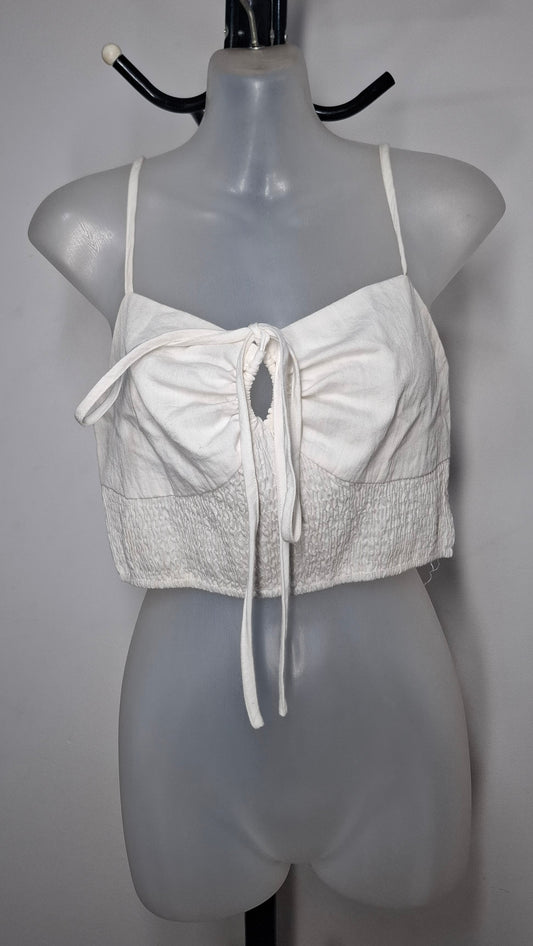Size 14 - Stretchy White Crop Top