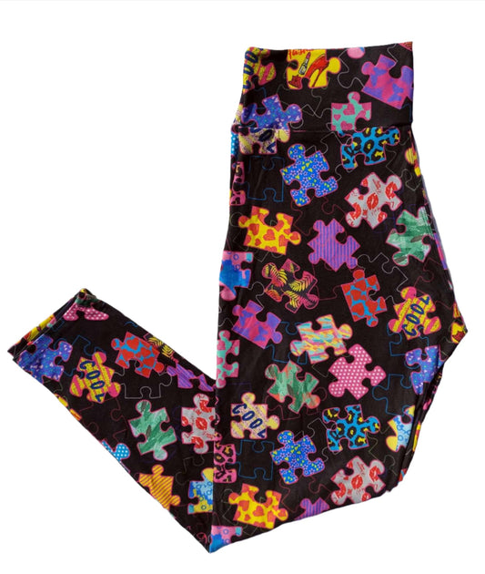Ultimate - Funky Puzzle Pieces - Full Length Leggings
