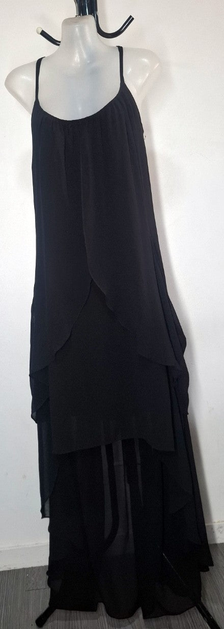 City Chic XS - Black Hi-Lo Waterfall Dress