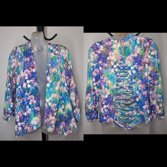 City Chic XS - Floral Lightweight Drapey Blazer Jacket