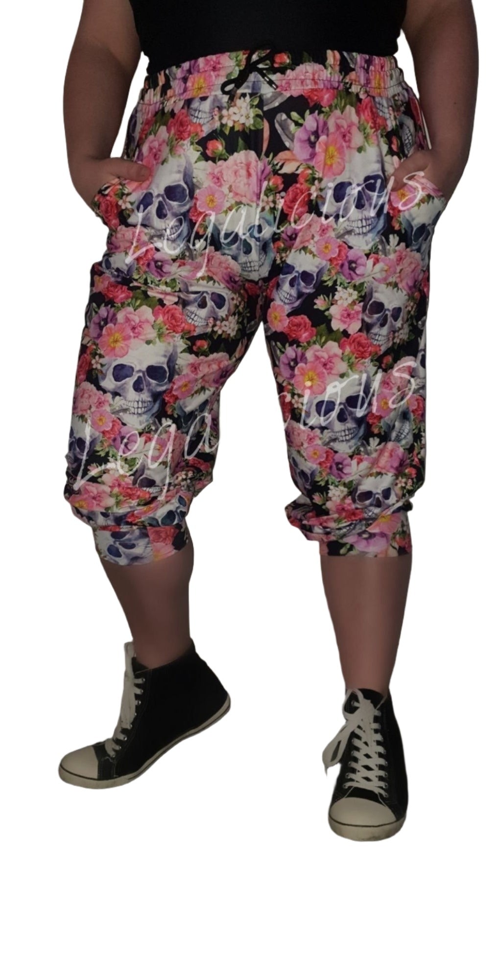 Deluxe - Floral Skull - Joggers With Drawstring And Pockets