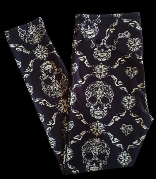 Deluxe - Skull - 3/4 Length Leggings