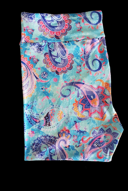 Deluxe - Paisley - 3/4 Length Leggings