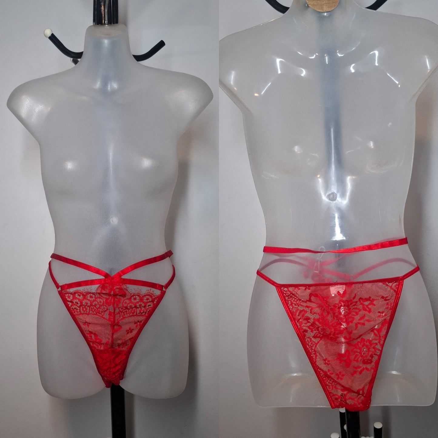 Size 18 - Red Lace Strappy Underwear - Brand New
