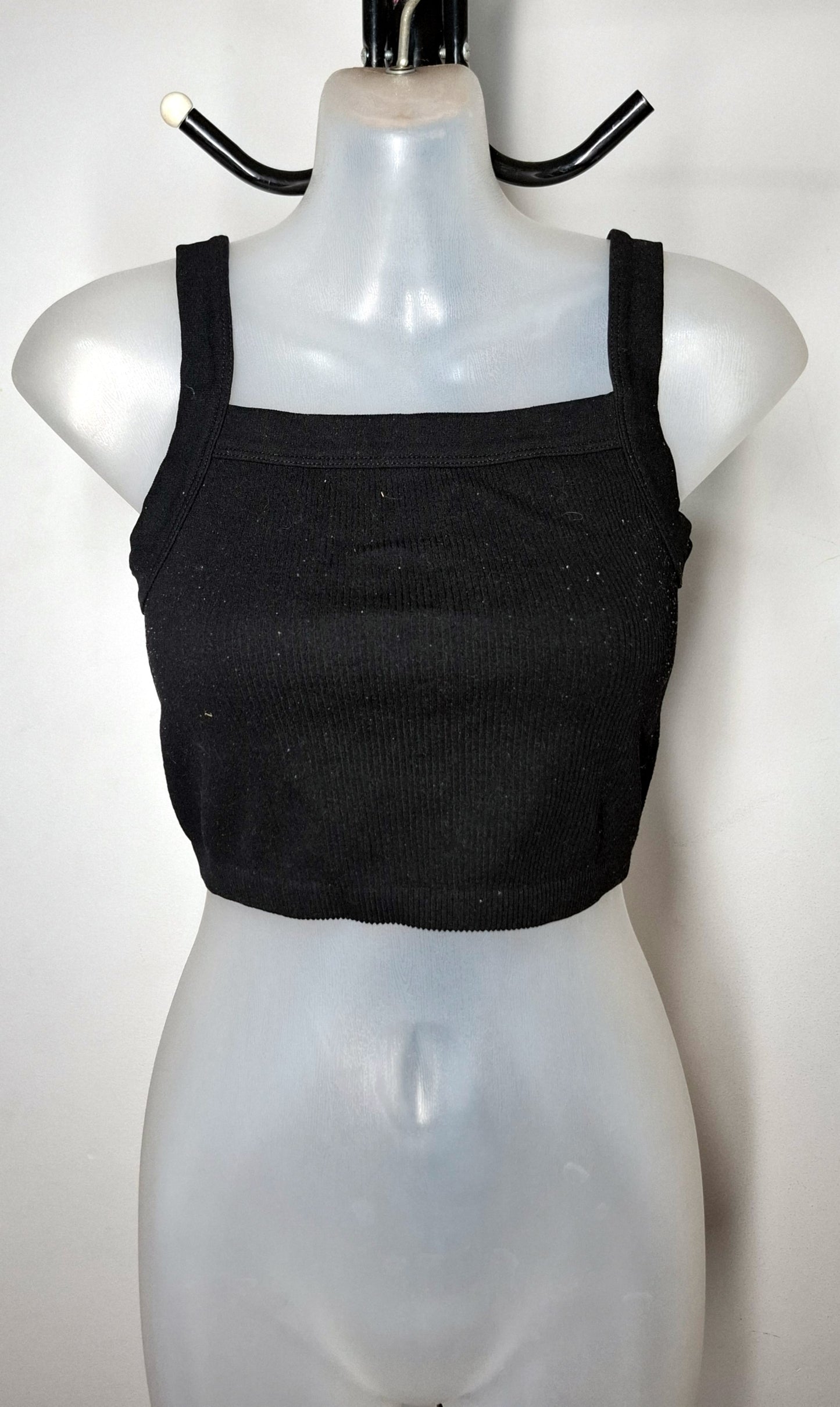 Size 10 - Black Stretchy Crop Top
