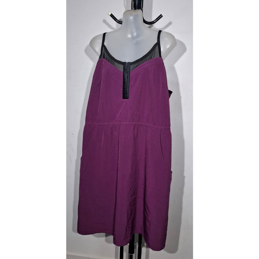 City Chic Medium - Purple Mesh Dress With Pockets
