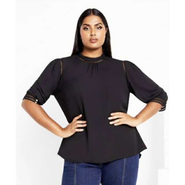 City Chic Small - Ox Blood Top