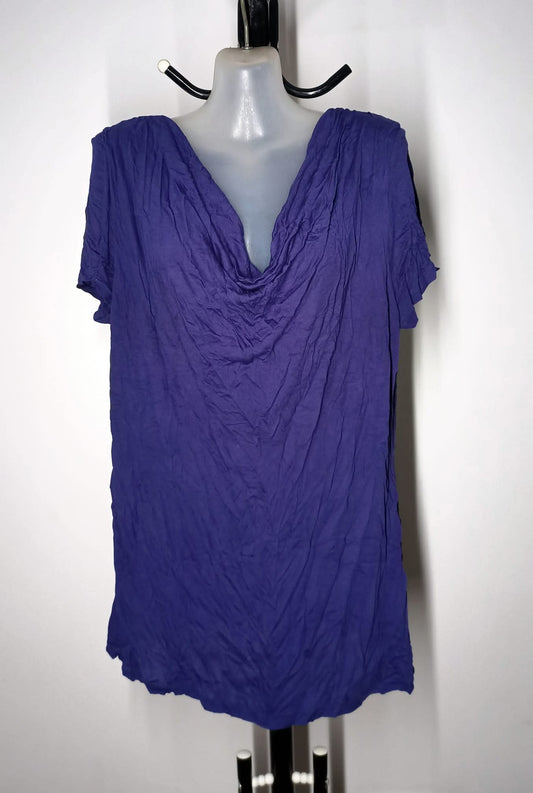 Size 18 - Purple Stretchy Cowl Neck Top