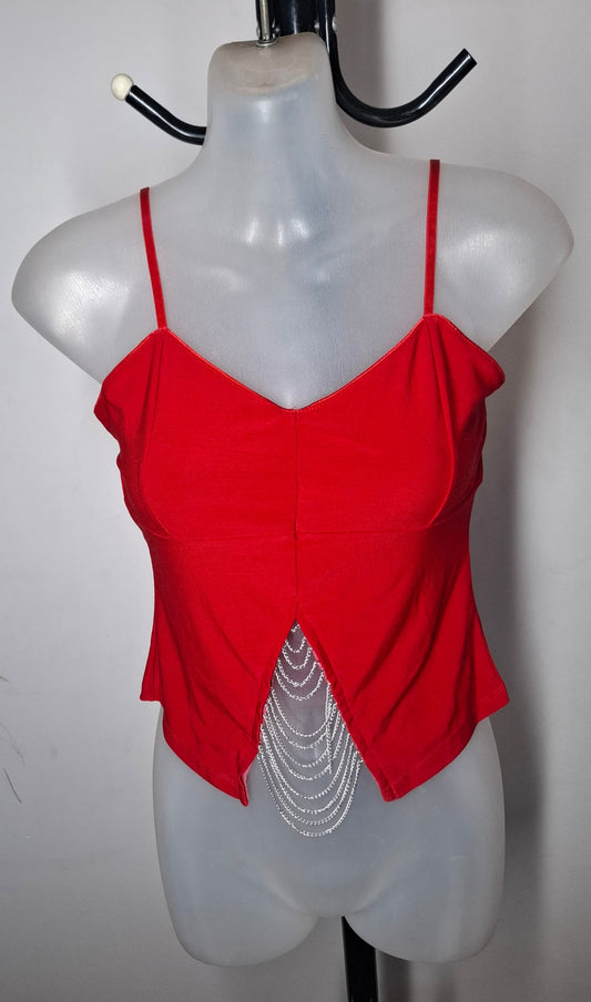 Size 10 - Red Cropped Chain Top