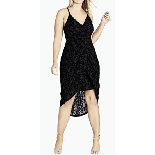 City Chic Large - Black Hi-Lo Dress