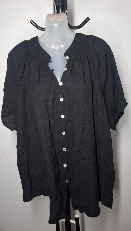 Size 20 - Black Button Up Top