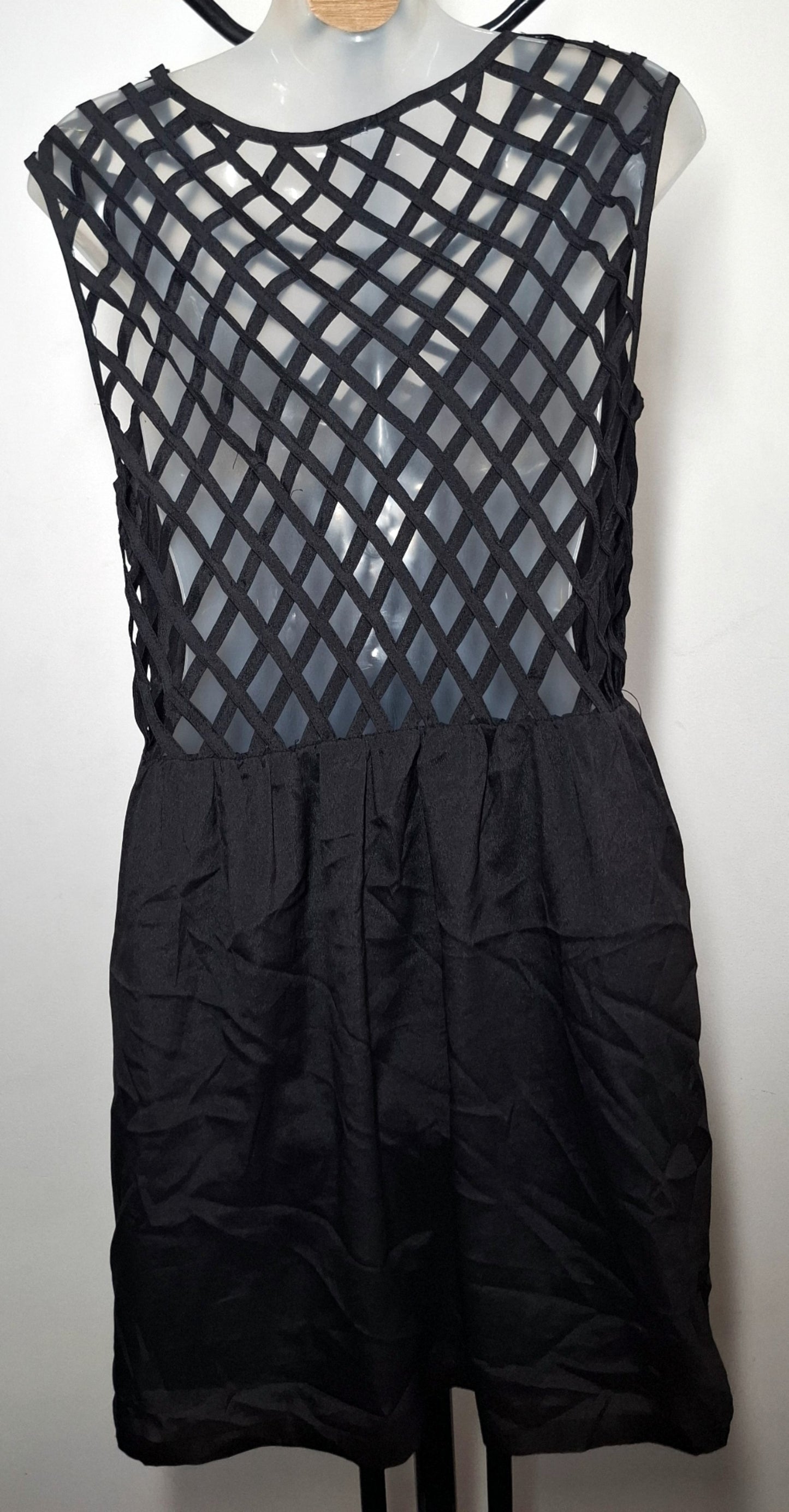 Size 12 - Black Caged Skater Fit & Flare Dress