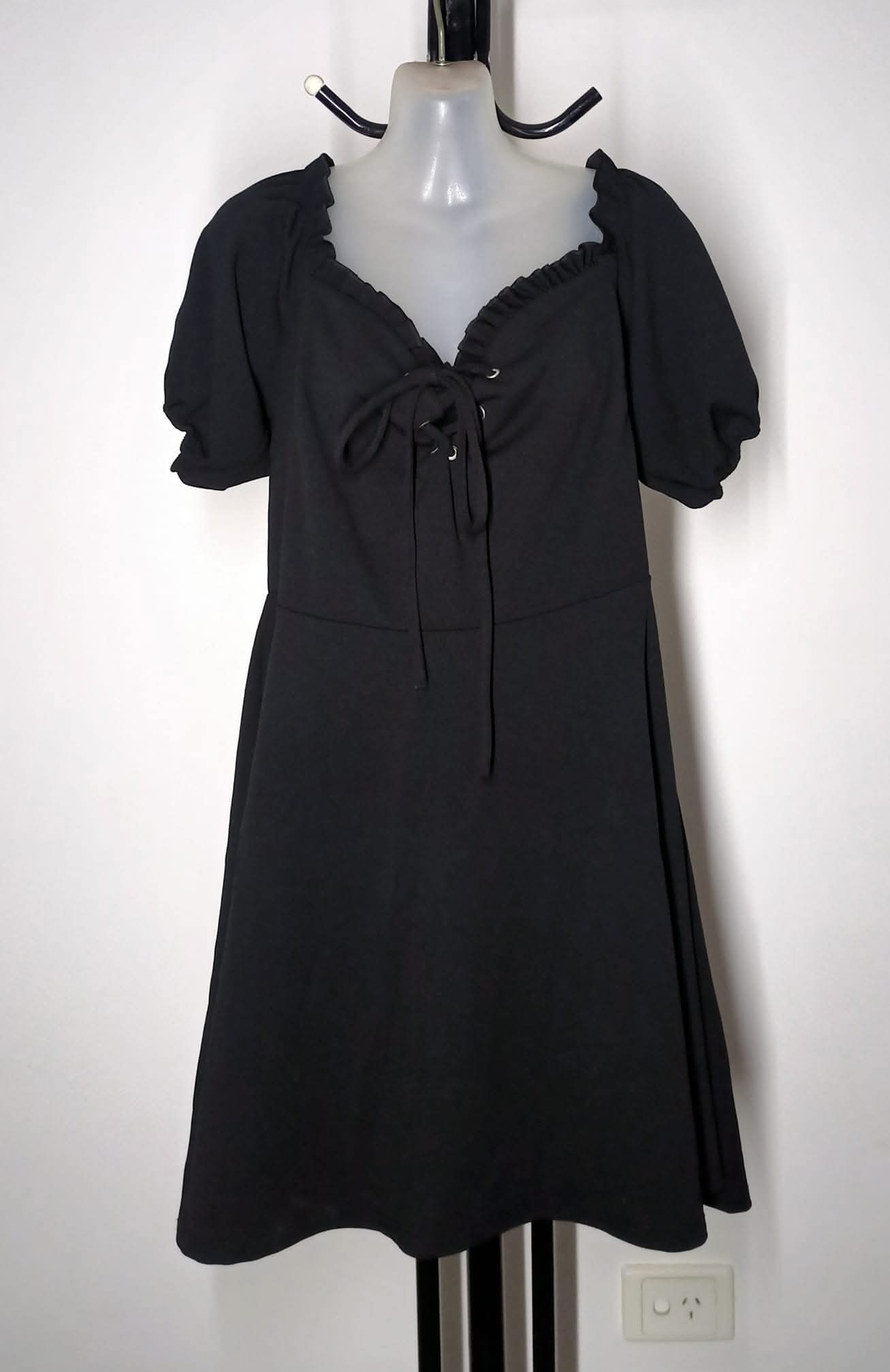 Size 18 - Black Off Shoulder Skater Dress