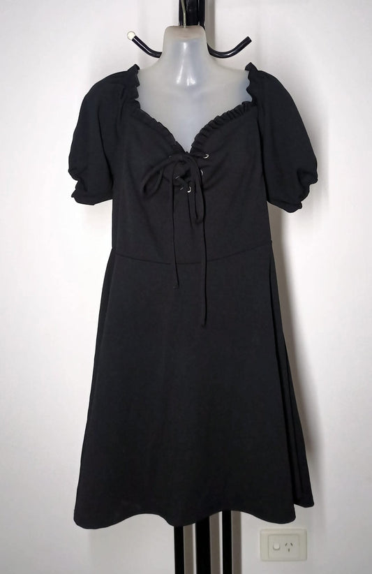 Size 18 - Black Off Shoulder Skater Dress