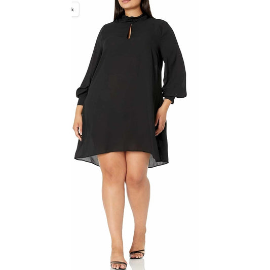City Chic Medium - MAROON Peekaboo Chiffon Sleeved Dress