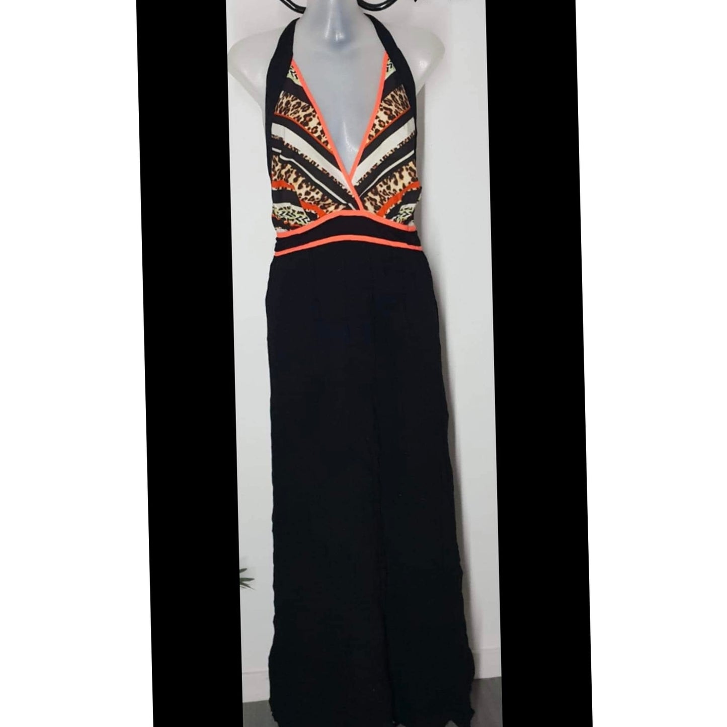 City Chic XS -  Leopard Print Halter Maxi Dress