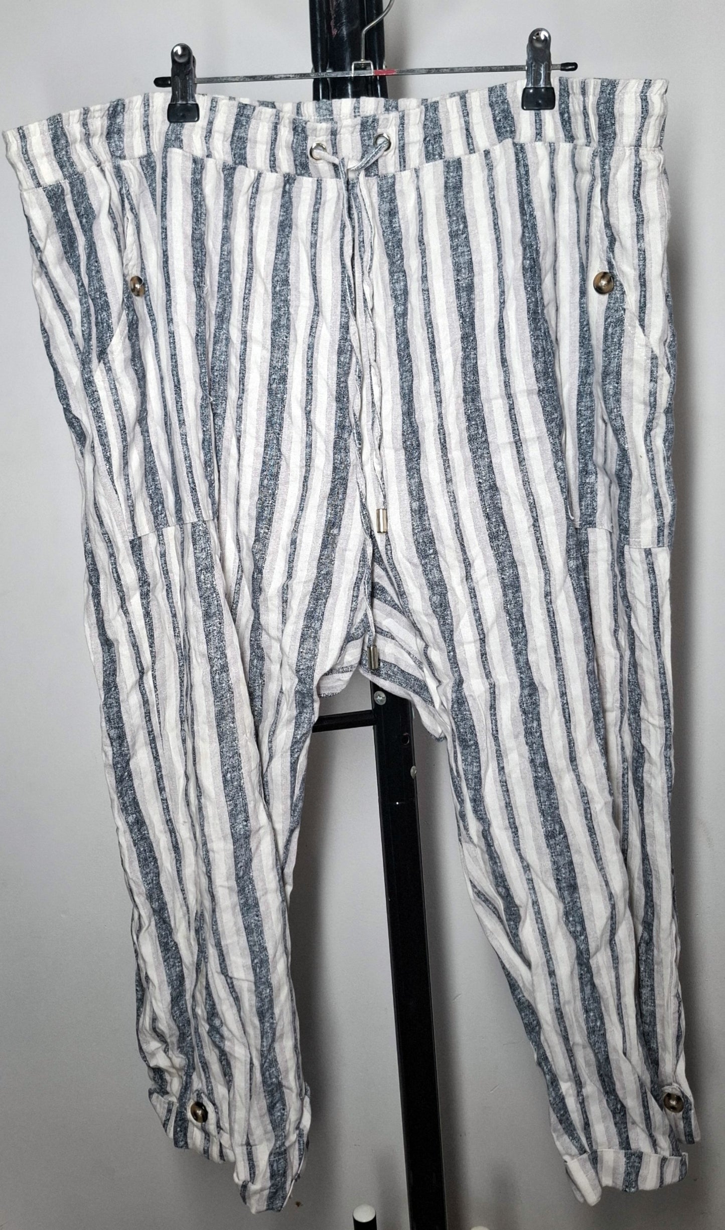 Size 20 - Stretchy Elastic Waist Pants With Drawstring & Pockets