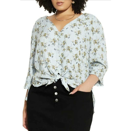 City Chic Medium - Floral Sleeved Top - Brand New With Tags