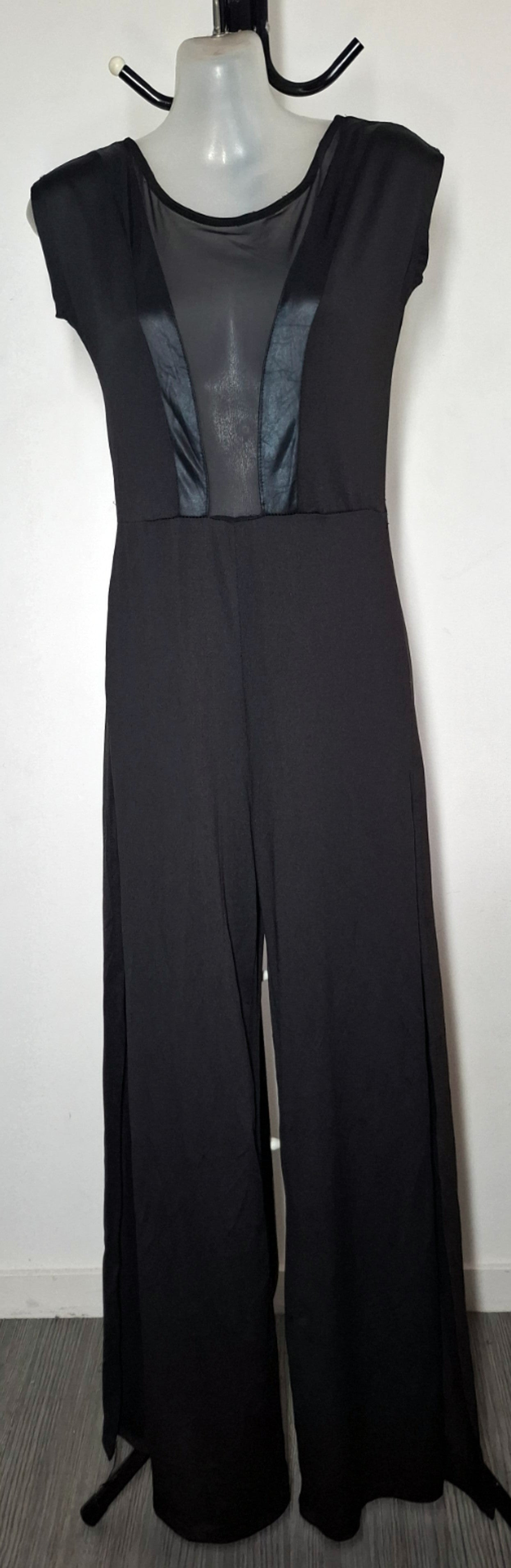 Size 10 - Black Mesh Split Leg Jumpsuit