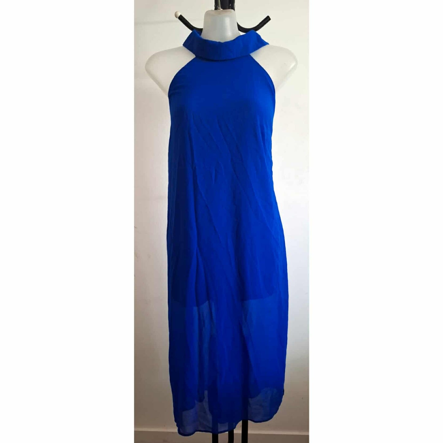 City Chic XS - Blue Chiffon Halter Tunic Top