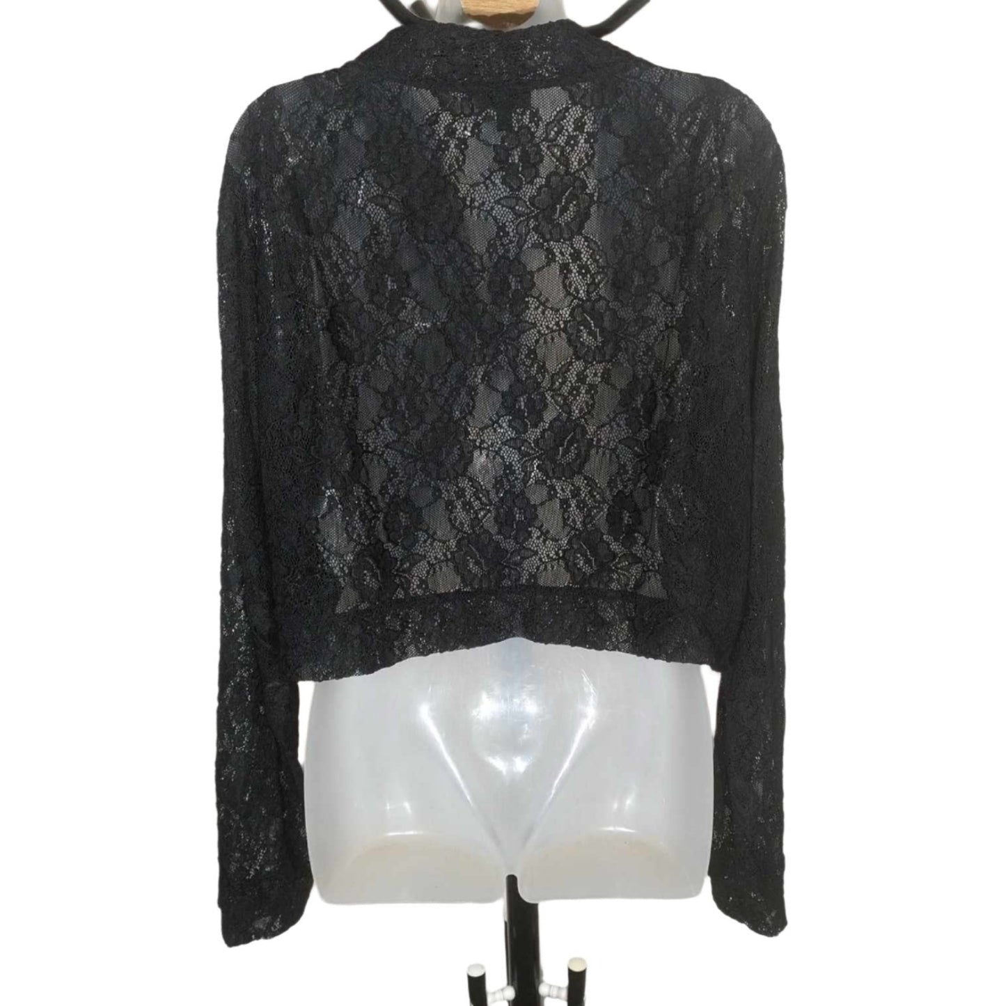 City Chic Medium - Black Lace Shrug Bolero Cardigan