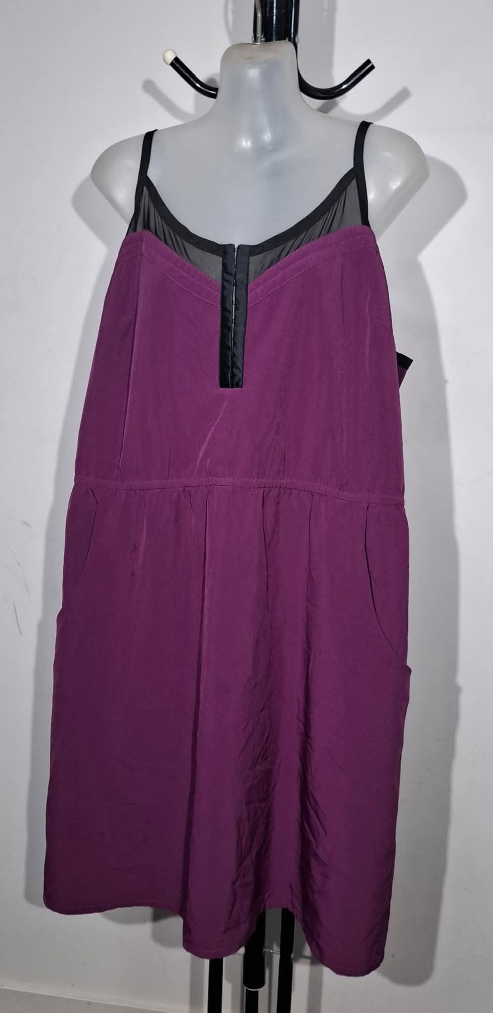 City Chic Medium - Purple Mesh Dress With Pockets