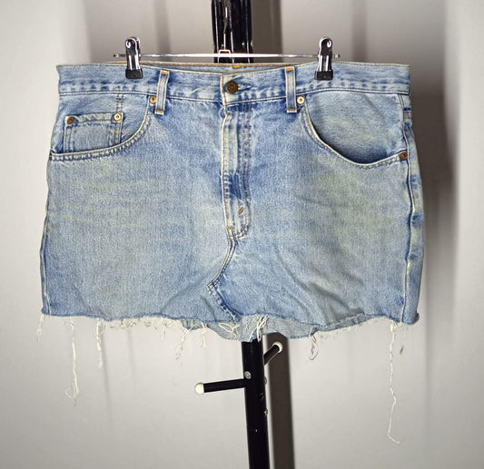 Size 18 - Denim Distressed Skirt With Pockets