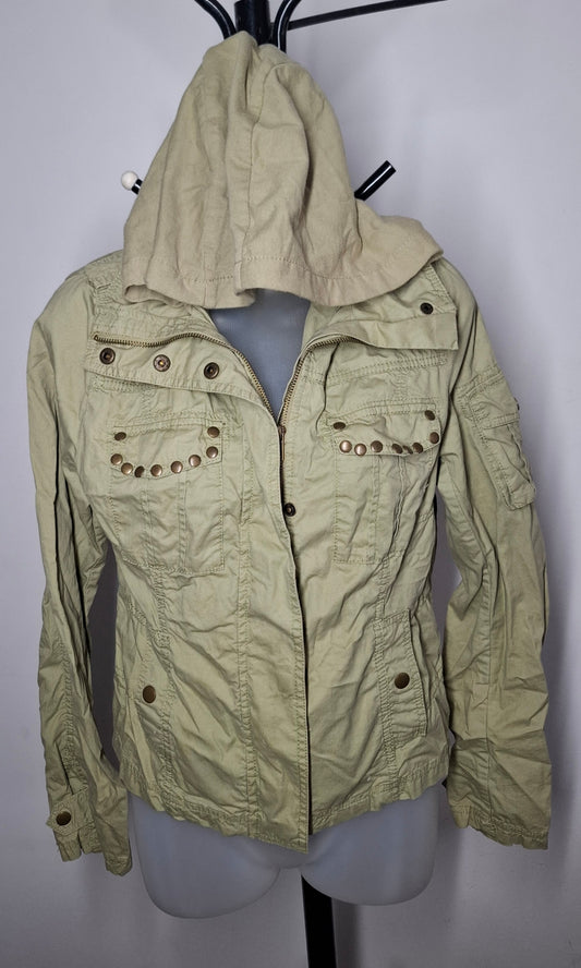 Size 10 - Khaki Hoodie Jacket With Pockets