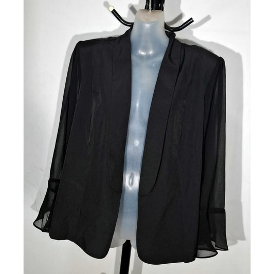 City Chic Medium - Black Lightweight Chiffon Peplum Jacket - Brand New With Tags