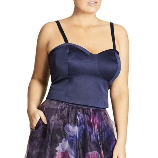 City Chic Medium - Navy Crop Top
