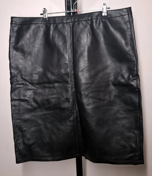 Size 18 - Black Pleather Skirt - Brand New With Tags