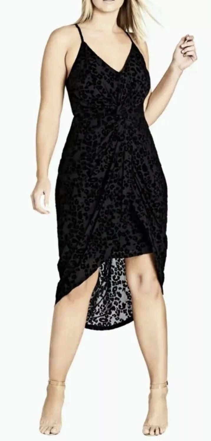 City Chic Large - Black Hi-Lo Dress